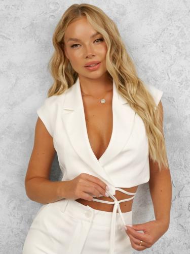 Жилет женский укороченный на завязках