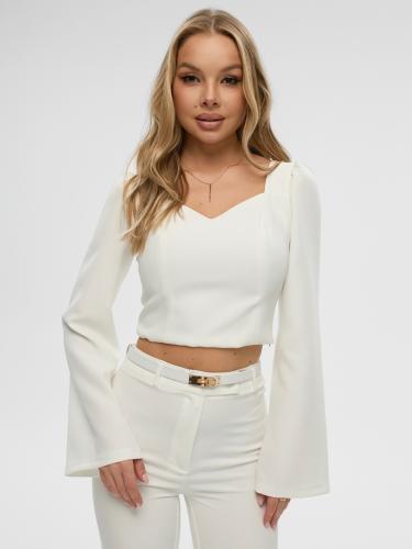 Женский приталенный топ с длинным рукавом