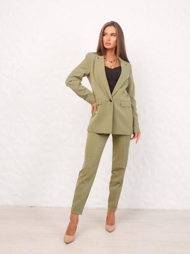 Брюки женские офисные классические, оливковые