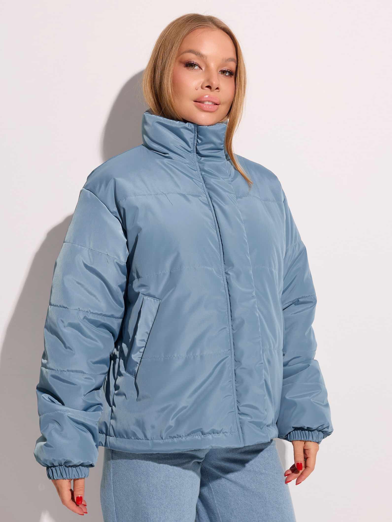 Куртка демисезонная, серо-голубая