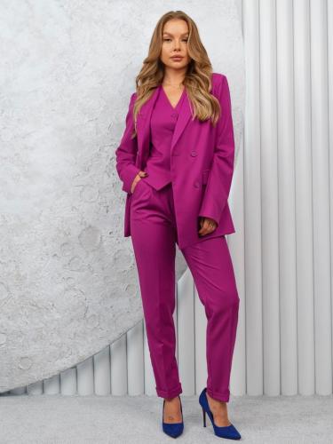 Брючный костюм-тройка женский, сиреневый