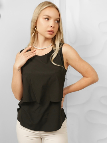 Топ женский классический с воланом, черный