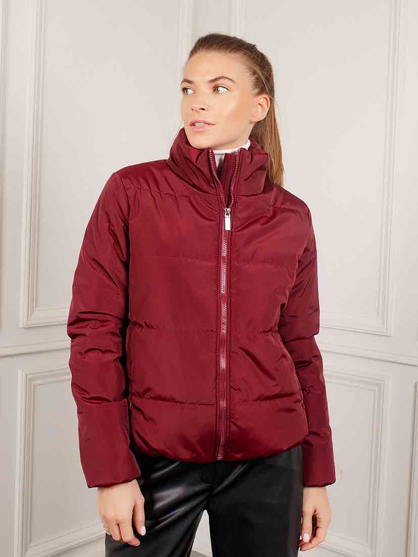 Куртка женская с фигурной стежкой, бордовая