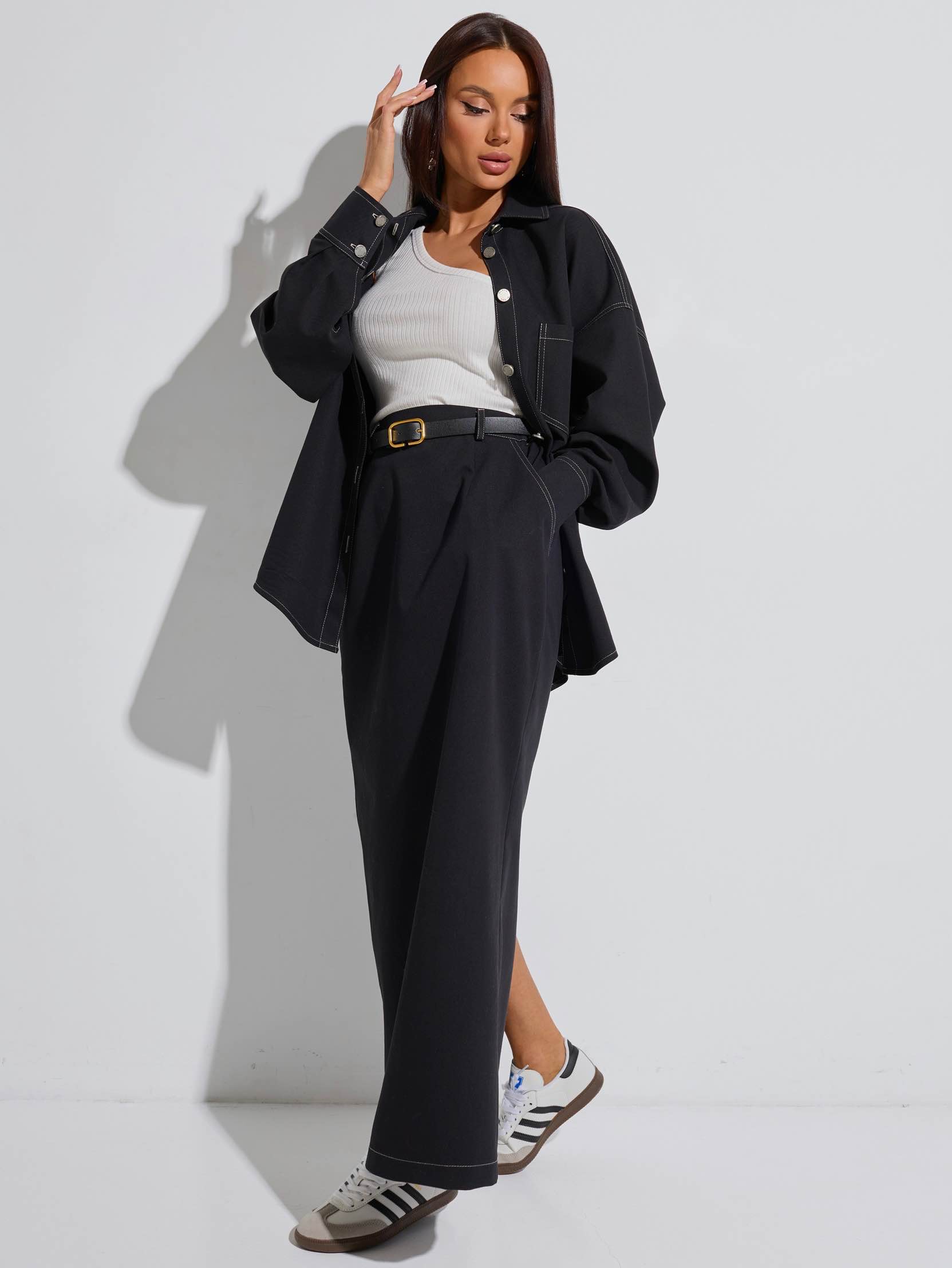 Юбка-макси джинсовая, черная