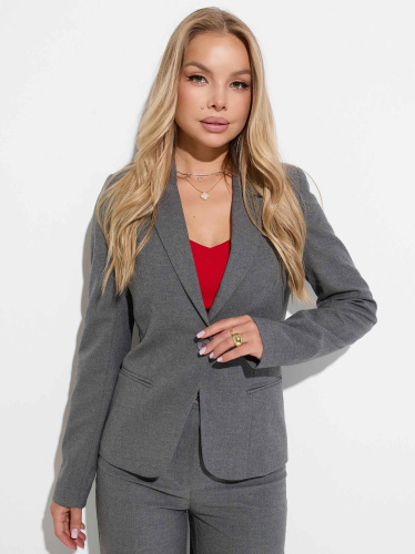 Женский приталенный жакет из поливискозы, серый