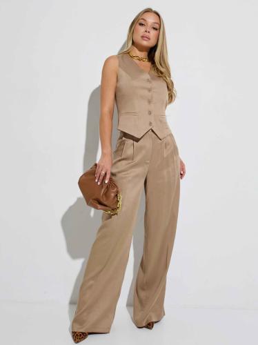 Костюм женский с жилетом и брюками-палаццо из вискозы