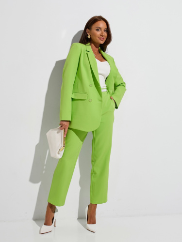 Женские прямые брюки на резинке, лайм