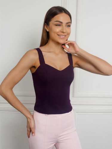 Топ женский классический удлиненный, черничный Топ женский классический удлиненный, черничный
