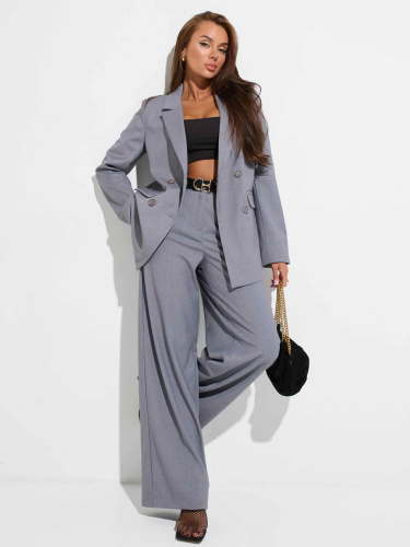 Женские брюки-палаццо из вискозы, серые