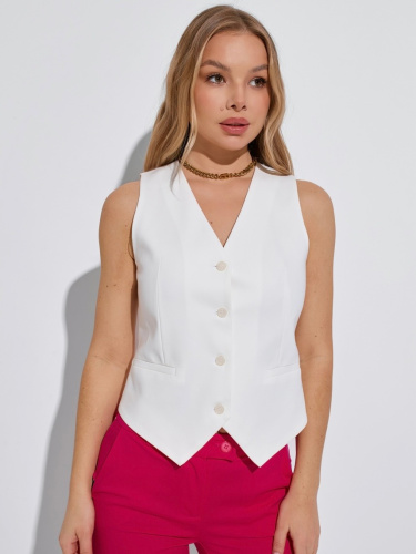 Жилет женский классический из хлопка, белый
