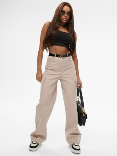 Брюки-карго женские, бежевые