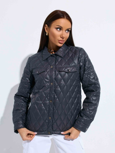 Куртка-рубашка женская стеганая, графит