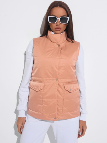 Жилет женский утепленный, персиковый
