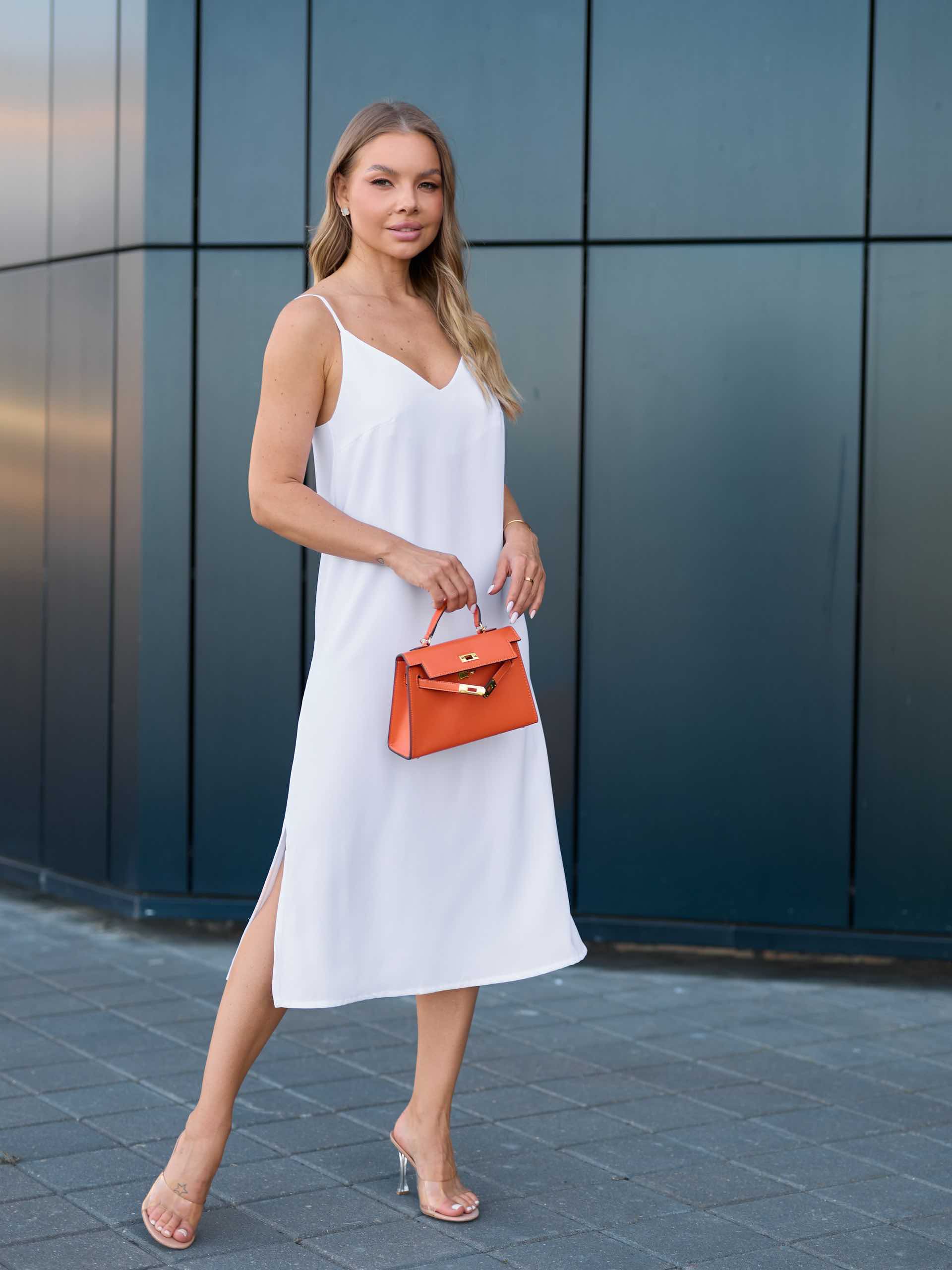 Платье женское комбинация, белое