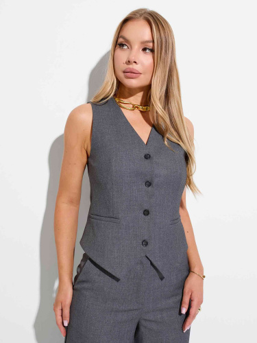 Жилет женский из вискозы классический, темно-серый