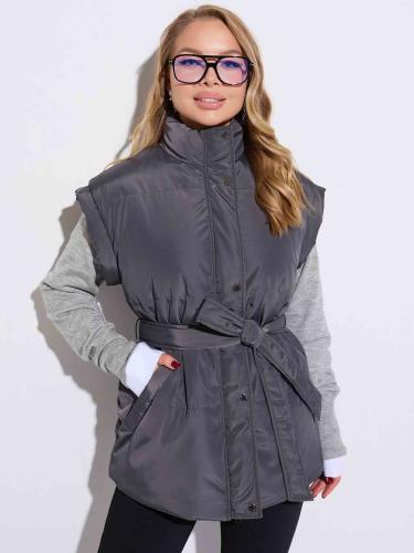 Жилет женский утепленный с поясом