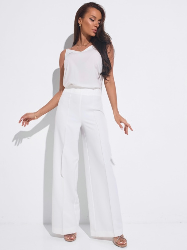 Брюки-палаццо женские со стрелками, белые