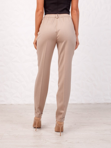 Брюки женские офисные из вискозы, бежевые