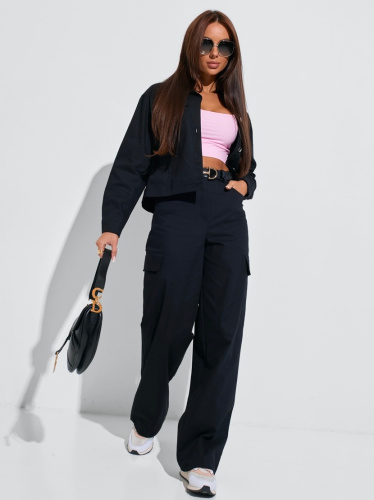 Брюки-карго женские, черные