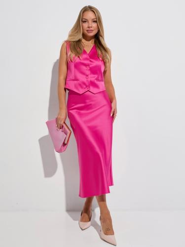 Атласная юбка-миди