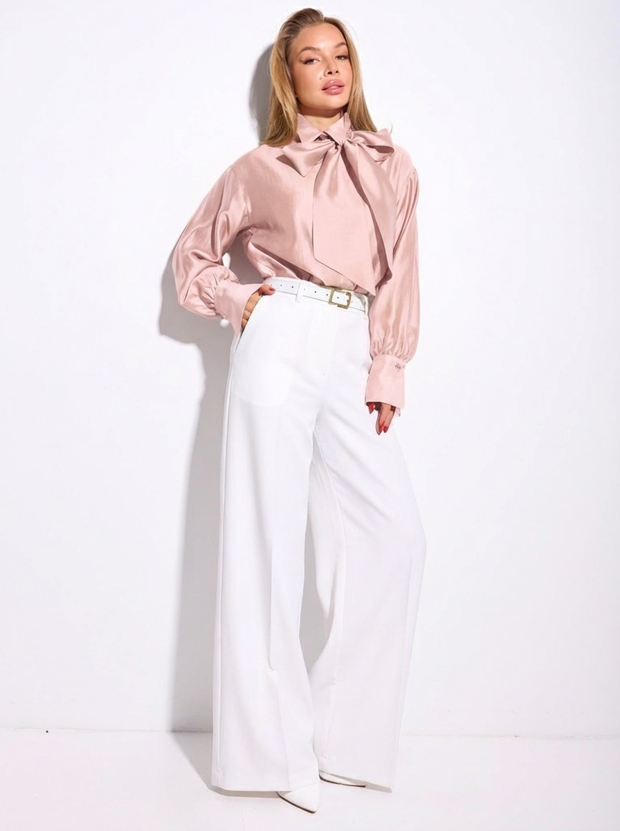 Брюки-палаццо женские из вискозы, белые