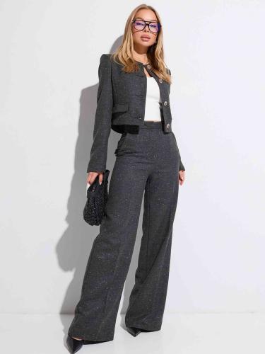 Классические брюки-палаццо женские из твида