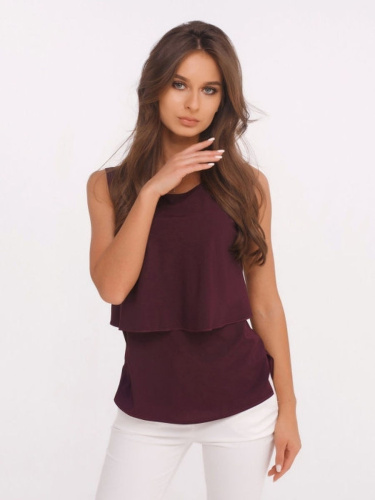 Топ женский классический с воланом, черничный