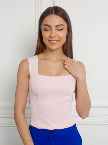 Топ женский с квадратным вырезом, светло-розовый Топ женский с квадратным вырезом, светло-розовый