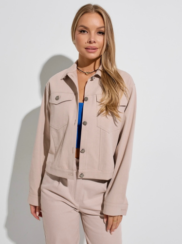 Жакет женский джинсовый, бежевый