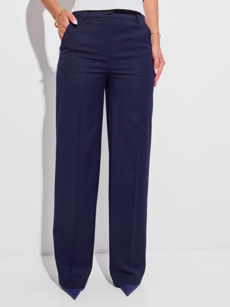 Брюки классические из вискозы, темно-синие