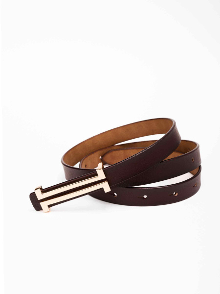 Ремень кожаный натуральный классический, коричневый