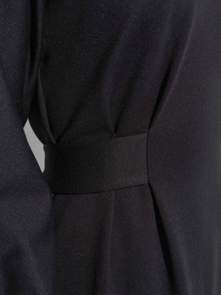 Трикотажное платье-макси с длинным рукавом, черное