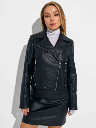 Куртка женская из эко-кожи, черная