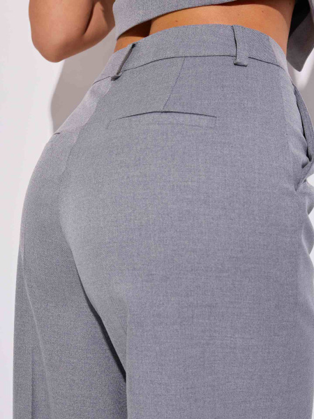 Женские брюки-палаццо из вискозы, теплый серый