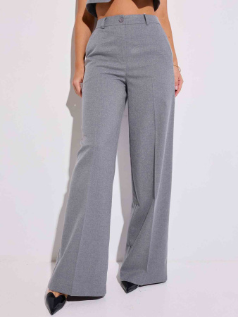 Брючный костюм-тройка женский с двубортным жакетом, теплый серый