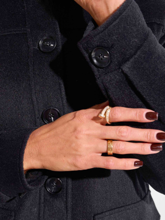 Куртка-рубашка утепленная из пальтовой ткани, черная