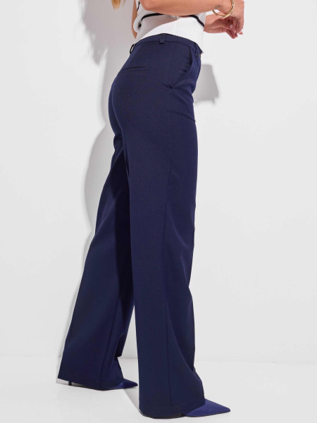 Брюки классические из вискозы, темно-синие