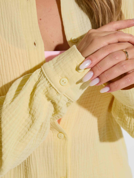 Рубашка из муслина, желтая