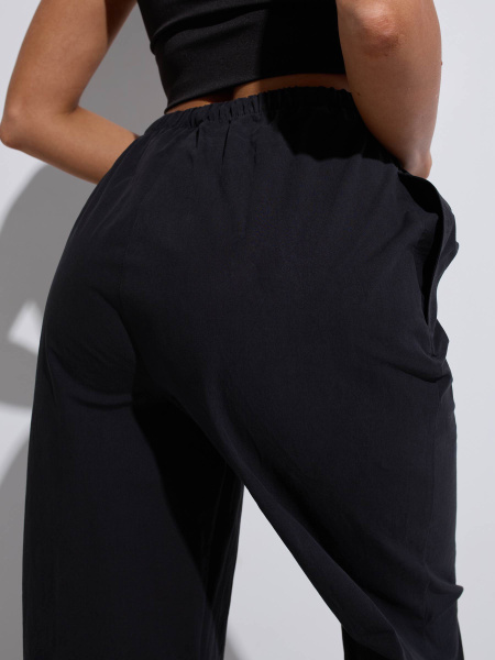 Брюки-баллоны спортивные женские, черные
