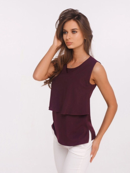 Топ женский классический с воланом, черничный