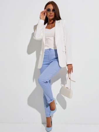 Топ женский классический удлиненный из хлопка, белый