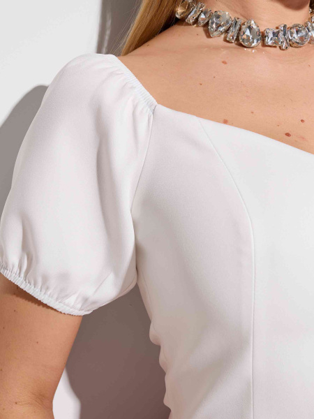 Топ женский с рукавами-фонариками, белый Топ женский с рукавами-фонариками, белый