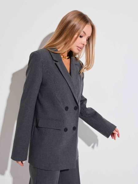 Женский жакет двубортный из вискозы, графит