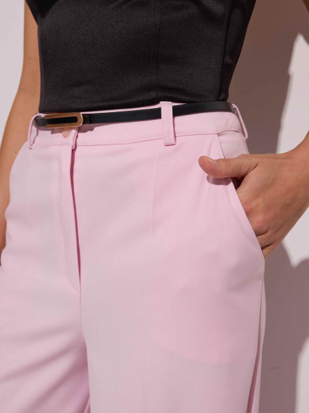 Брюки-палаццо женские из вискозы со стрелками, светло-розовые