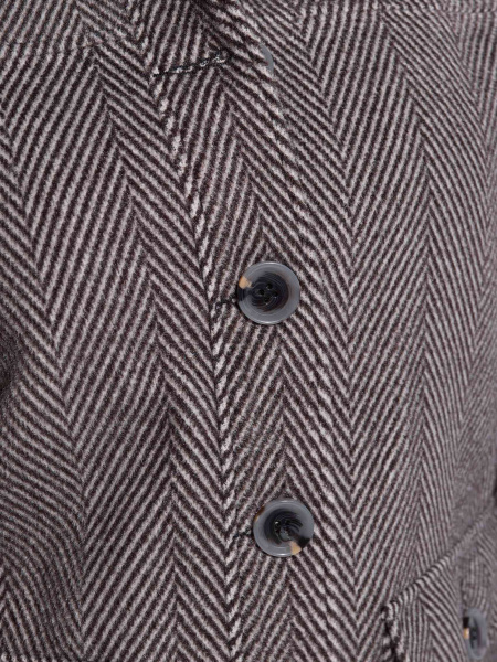 Куртка-рубашка утепленная из пальтовой ткани, черно-серая