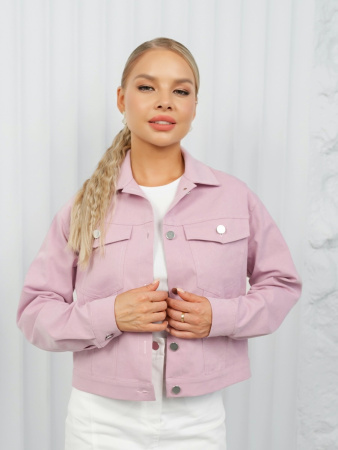 Жакет женский джинсовый, светло-розовый