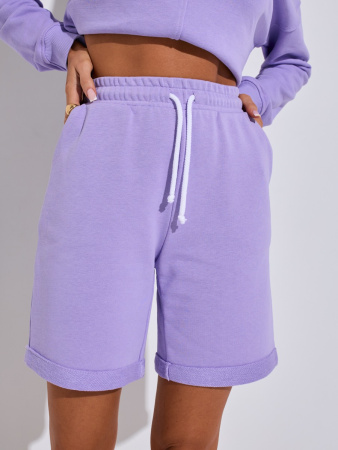 Шорты женские трикотажные, сиреневые