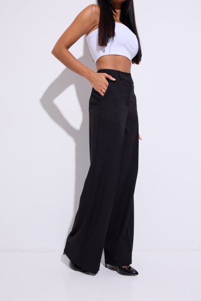 Женские брюки-палаццо из вискозы, черные