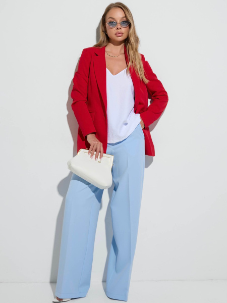 Брюки-палаццо женские классические, голубые