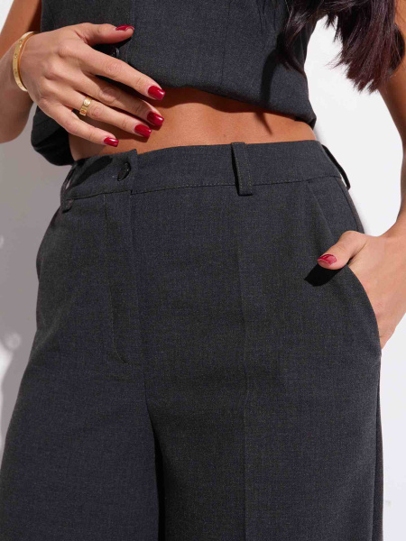 Женские брюки-палаццо из вискозы, антрацитовый